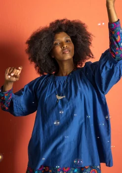 Blus i bomull/siden-Gudrun Sjödén Discount