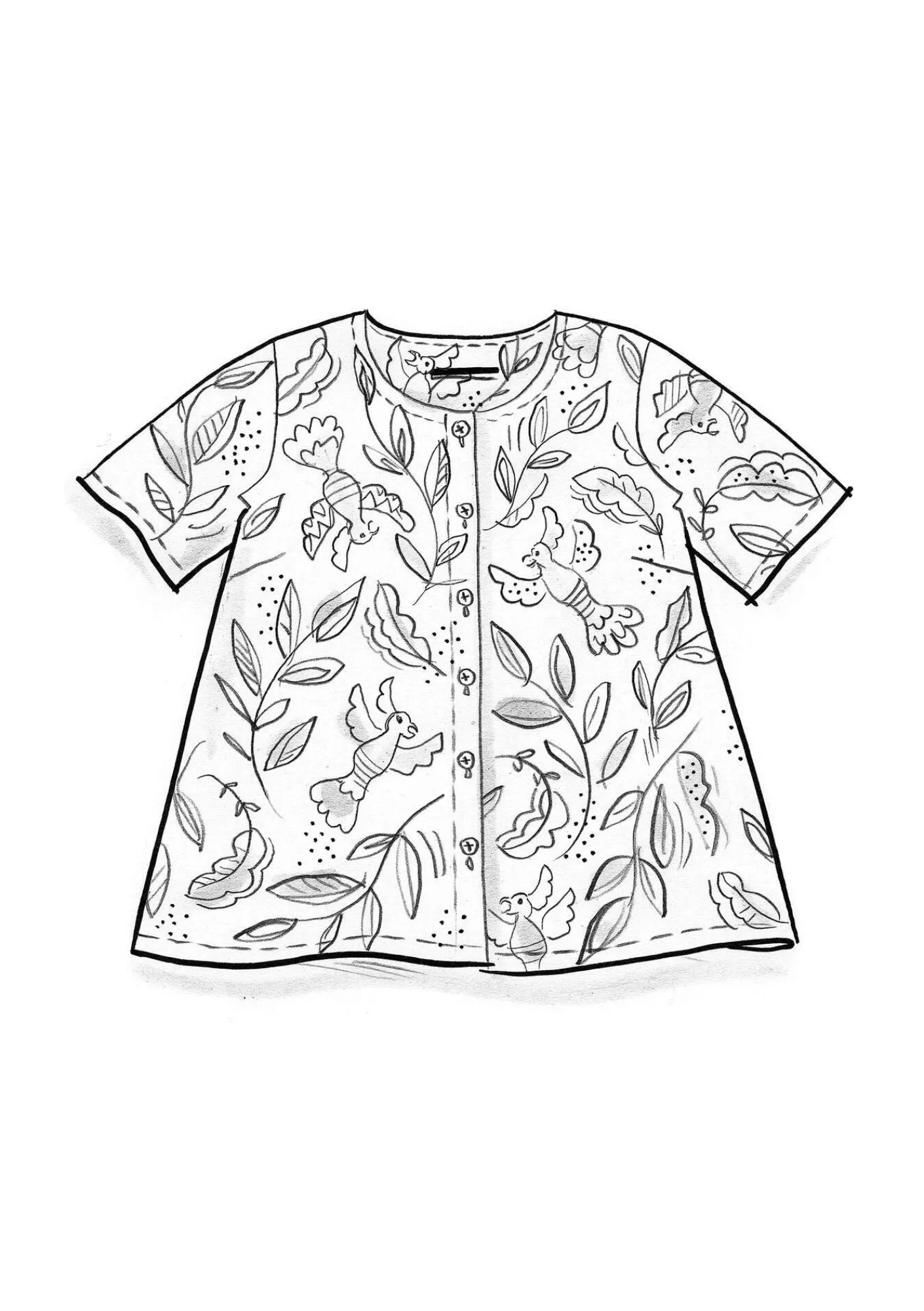 Blus "Uuve" i ekologisk bomull-Gudrun Sjödén Outlet