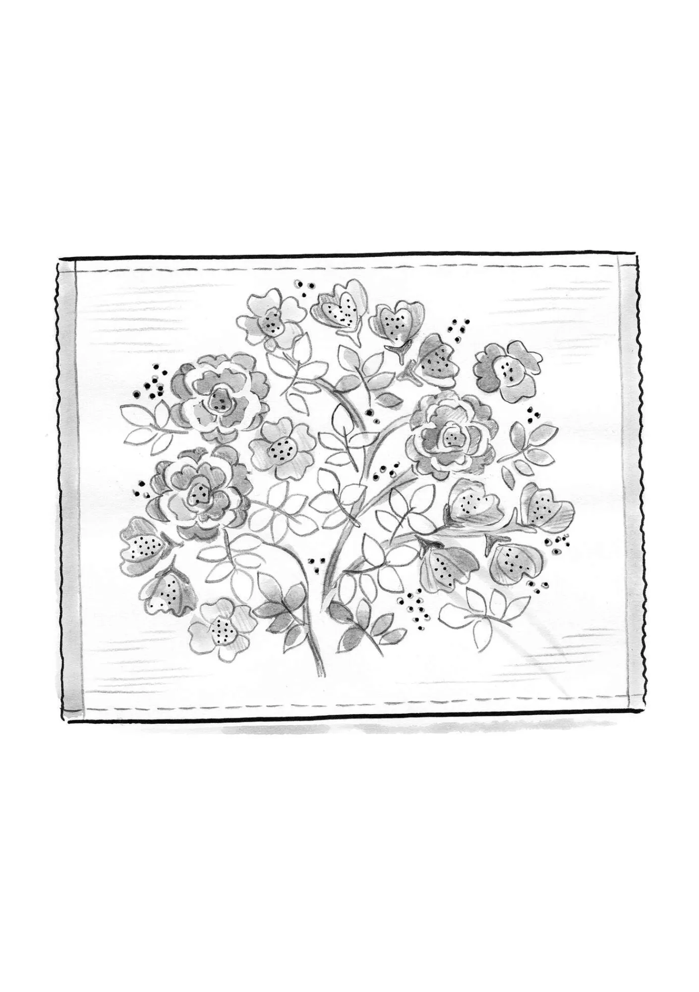 Bordstablett "Wild rose" i ekologisk bomull-Gudrun Sjödén Hot