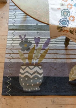 Broderad matta "Flower bed" i ekologisk bomull-Gudrun Sjödén Hot