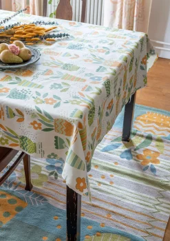 Broderad matta "Flower bed" i ekologisk bomull-Gudrun Sjödén Online