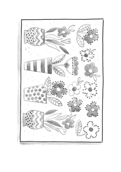 Dörrmatta "Flower pots" i kokosfiber-Gudrun Sjödén Sale