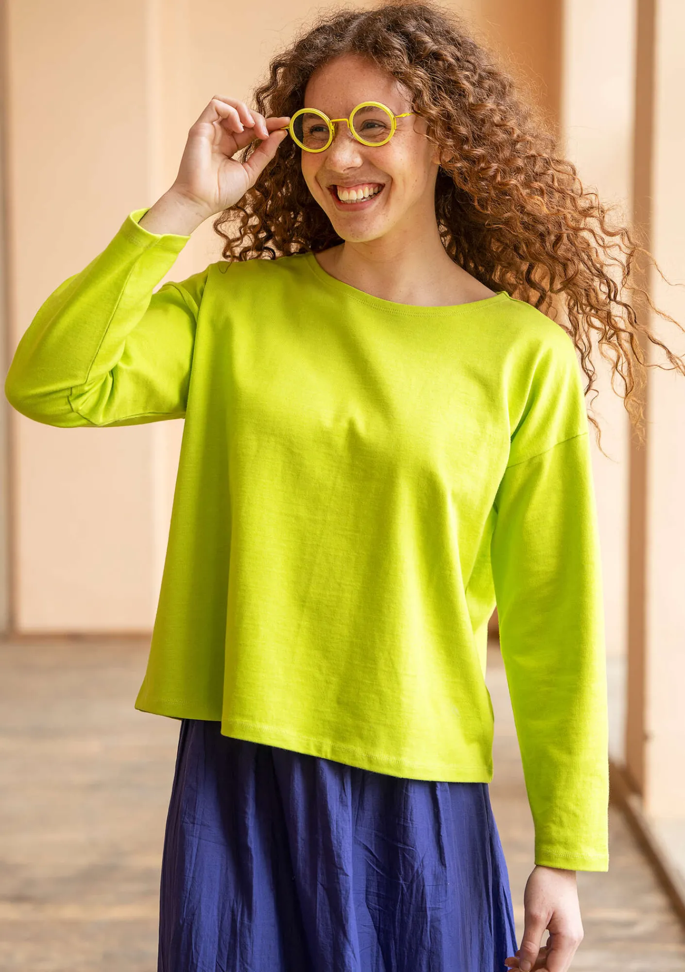 Enfärgad top i ekologisk bomull-Gudrun Sjödén Outlet