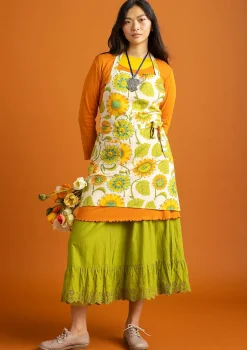 Förkläde "Sunflower" i ekologisk bomull/ lin-Gudrun Sjödén