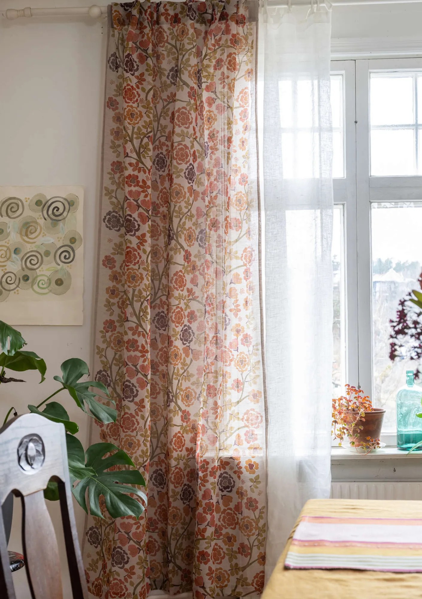 Gardin "Wild rose" i lin/bomull-Gudrun Sjödén New