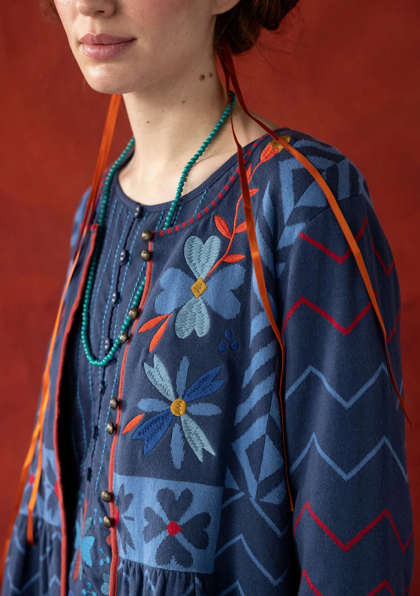 Kofta "Maria" i ekologisk/återvunnen bomull-Gudrun Sjödén New