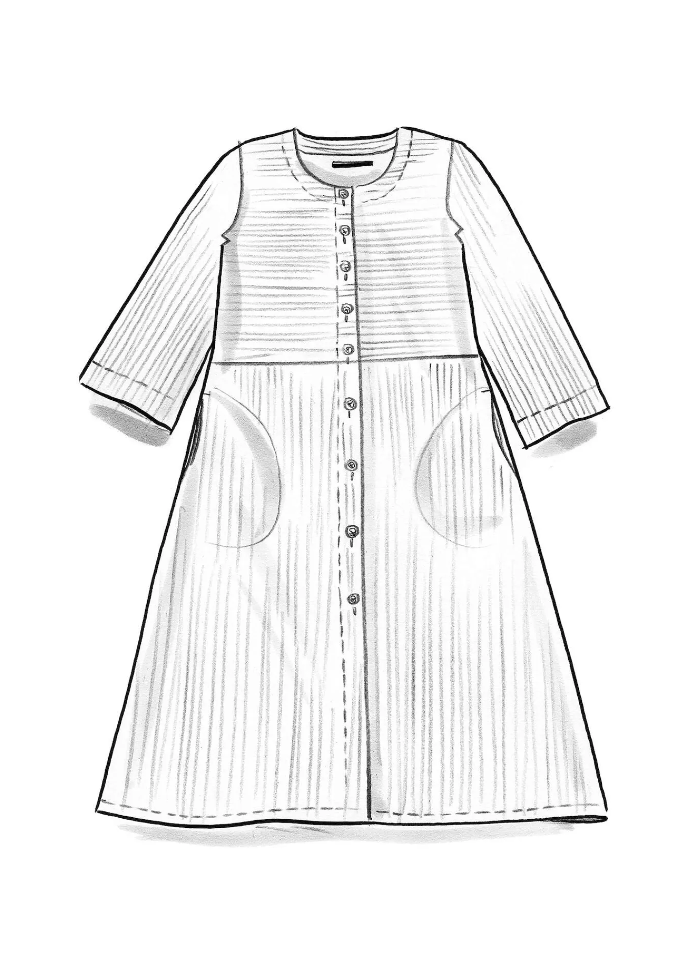 Manchesterklänning i ekologisk bomull/elastan-Gudrun Sjödén