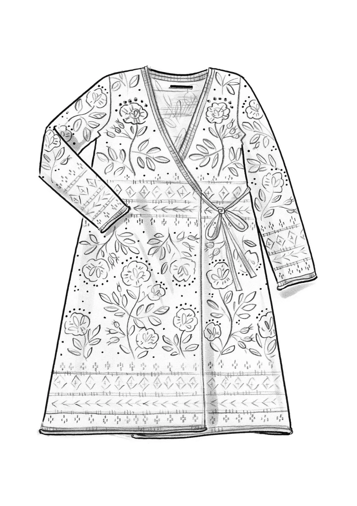 Omlottkofta "Lisa" i ekologisk/återvunnen bomull-Gudrun Sjödén