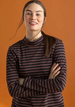 Randig halvpolo i ekologisk bomull-Gudrun Sjödén