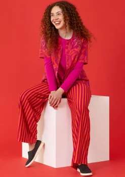 Randig trikåbyxa i ekologisk bomull/modal-Gudrun Sjödén Hot