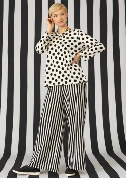 Randig trikåbyxa i ekologisk bomull/modal-Gudrun Sjödén