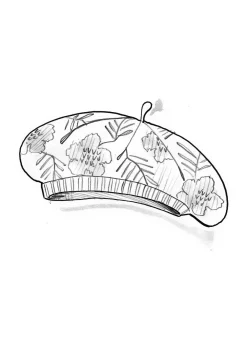 Stickad basker "Gnistra" i alpackamix/ekoligisk och återvunnen bomull-Gudrun Sjödén Hot