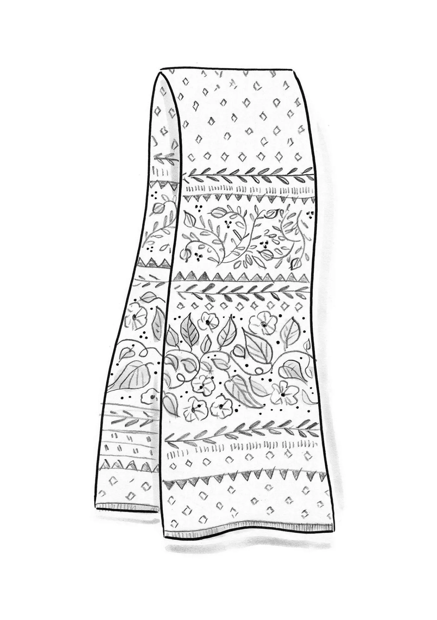 Stickad halsduk "Borealis" i ekologisk och återvunnen bomull/ull-Gudrun Sjödén Clearance