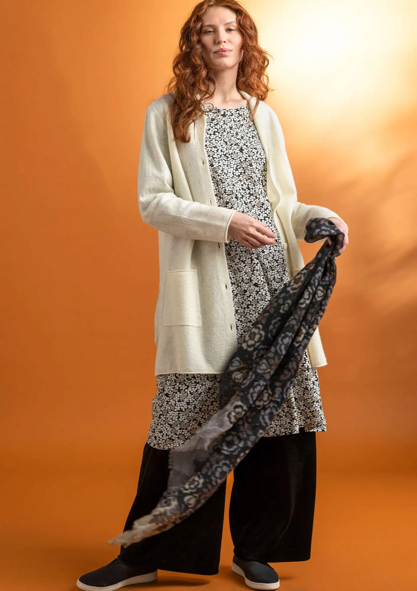 Stickad kavaj i filtad ekologisk ull-Gudrun Sjödén Clearance