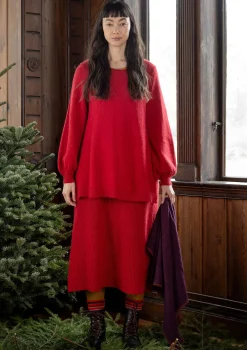 Stickad kjol "Vinternatt" i alpackamix-Gudrun Sjödén Outlet