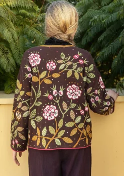 Stickad tröja "Nyponros" i ekologisk/återvunnen bomull-Gudrun Sjödén Outlet