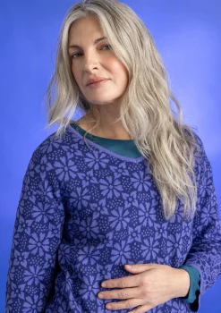 Stickad tunika "Freja" i ekologisk/återvunnen bomull-Gudrun Sjödén