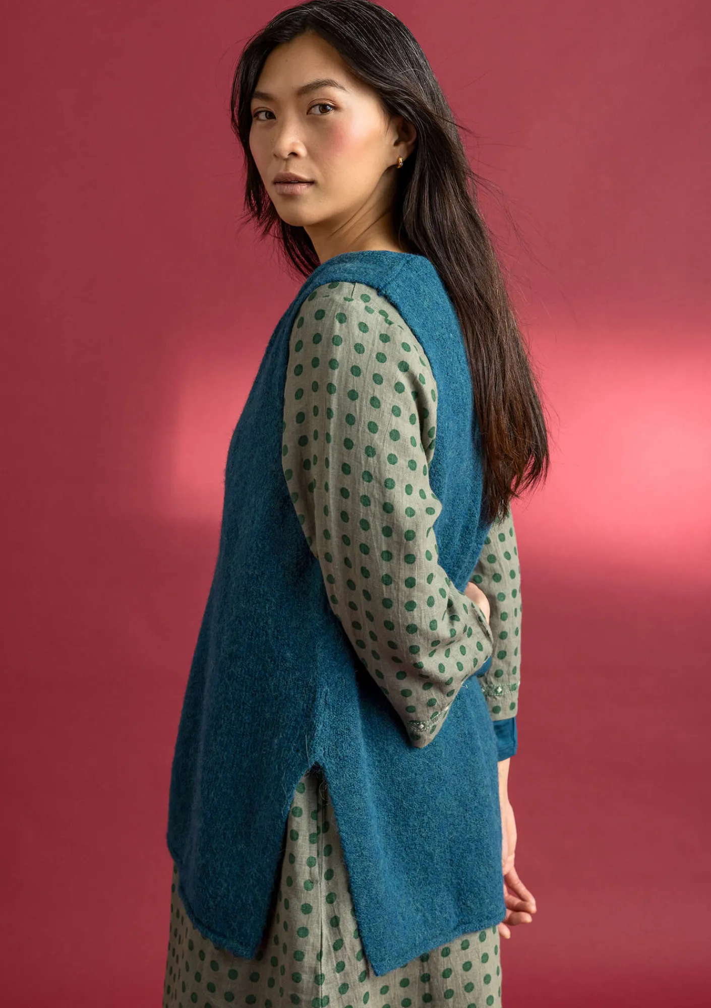 Stickad väst i alpackamix-Gudrun Sjödén Hot