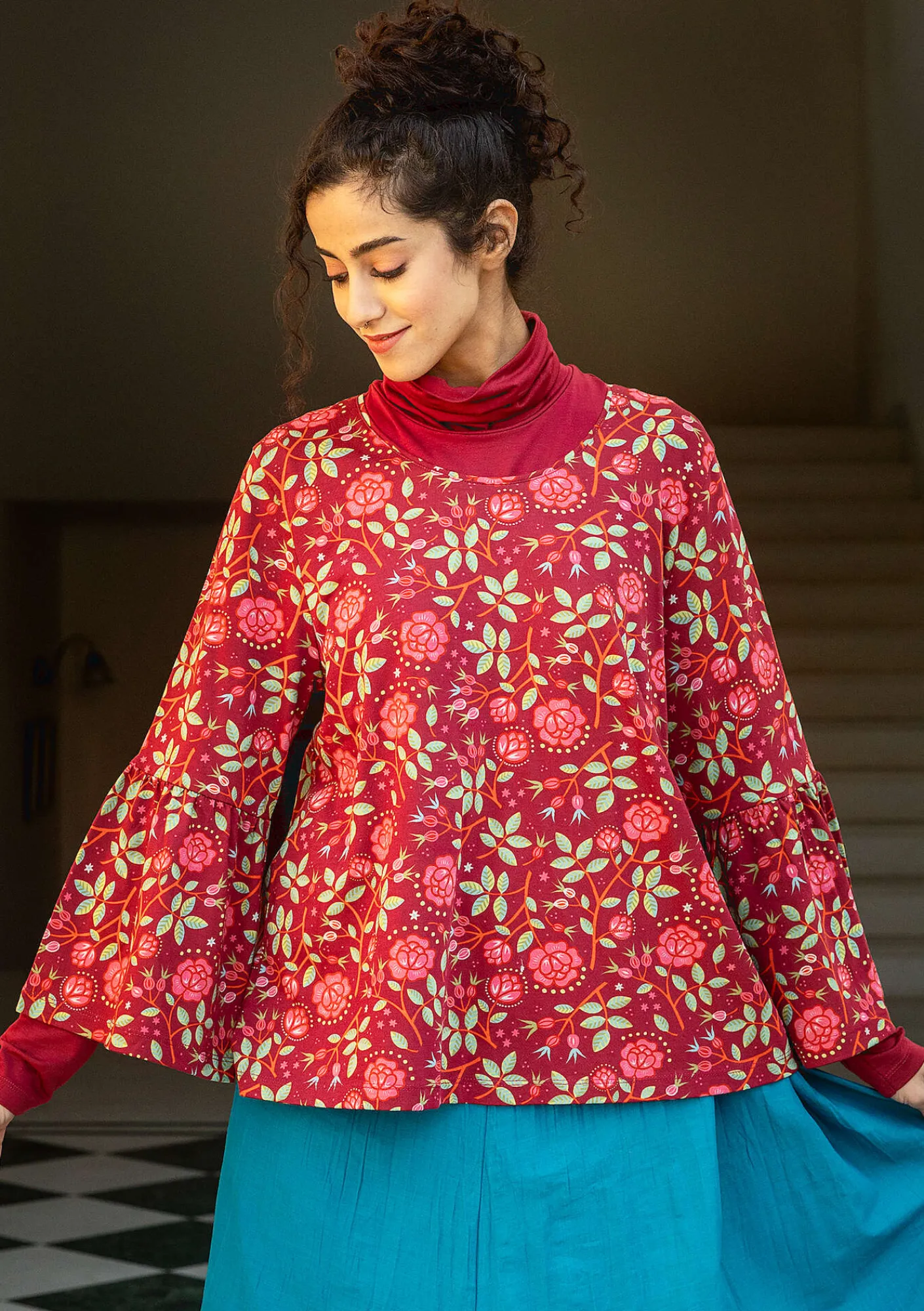 Top "Nyponros" i ekologisk bomull/modal-Gudrun Sjödén Clearance