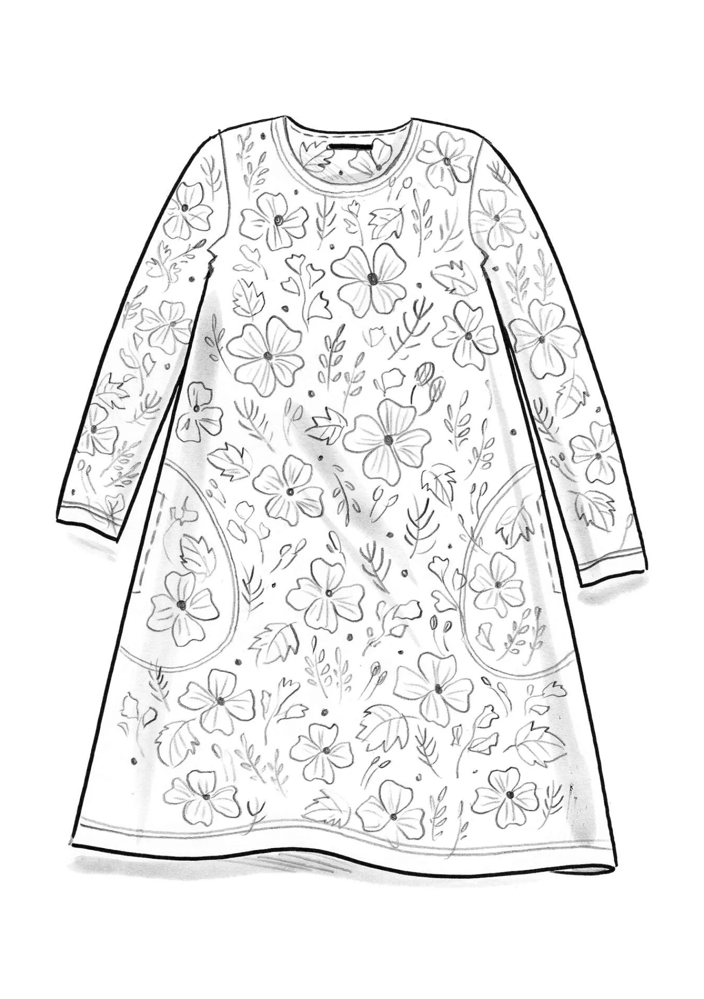 Trikåklänning "Höstanemone" i ekologisk bomull/modal-Gudrun Sjödén Discount