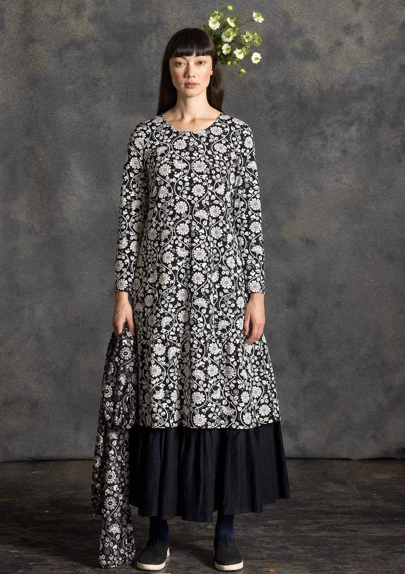 Trikåklänning "Rupangi" i ekologisk bomull-Gudrun Sjödén Discount