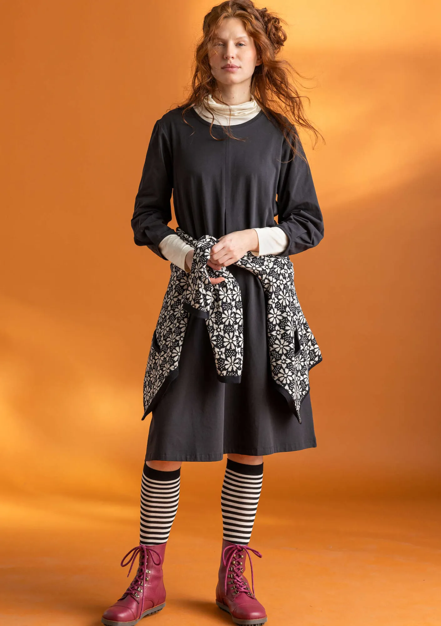 Trikåklänning "Ylva" i ekologisk bomull/elastan-Gudrun Sjödén Best