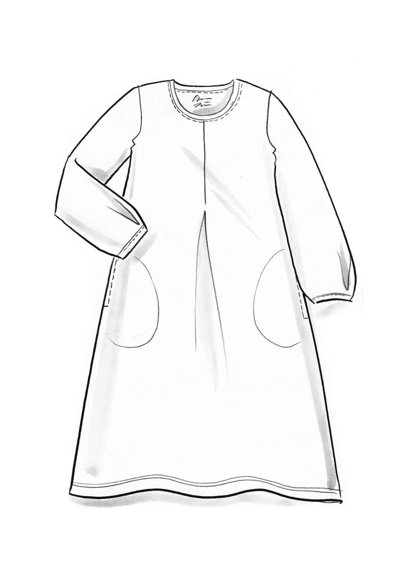 Trikåklänning "Ylva" i ekologisk bomull/elastan-Gudrun Sjödén Online