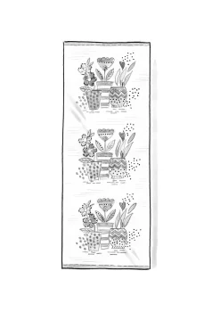 Tryckt gångmatta "Flower pots" i ekologisk bomull-Gudrun Sjödén New