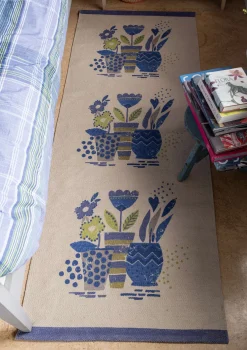 Tryckt gångmatta "Flower pots" i ekologisk bomull-Gudrun Sjödén Discount