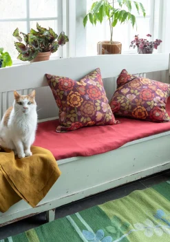 Tryckt kuddfodral "Wild rose" i lin/bomull-Gudrun Sjödén Online