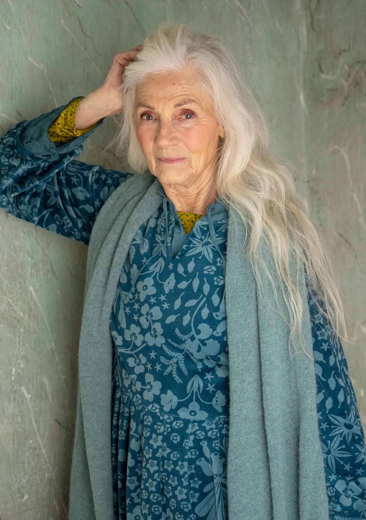 Velourklänning "Katla" i ekologisk bomull/återvunnen polyester-Gudrun Sjödén Online