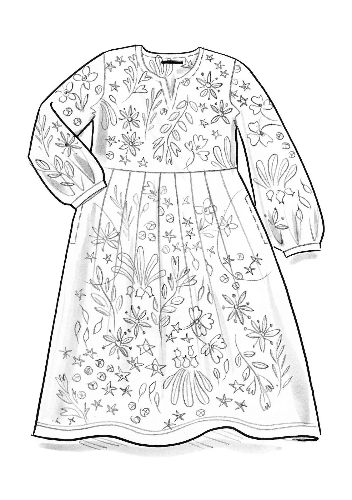 Velourklänning "Katla" i ekologisk bomull/återvunnen polyester-Gudrun Sjödén Sale