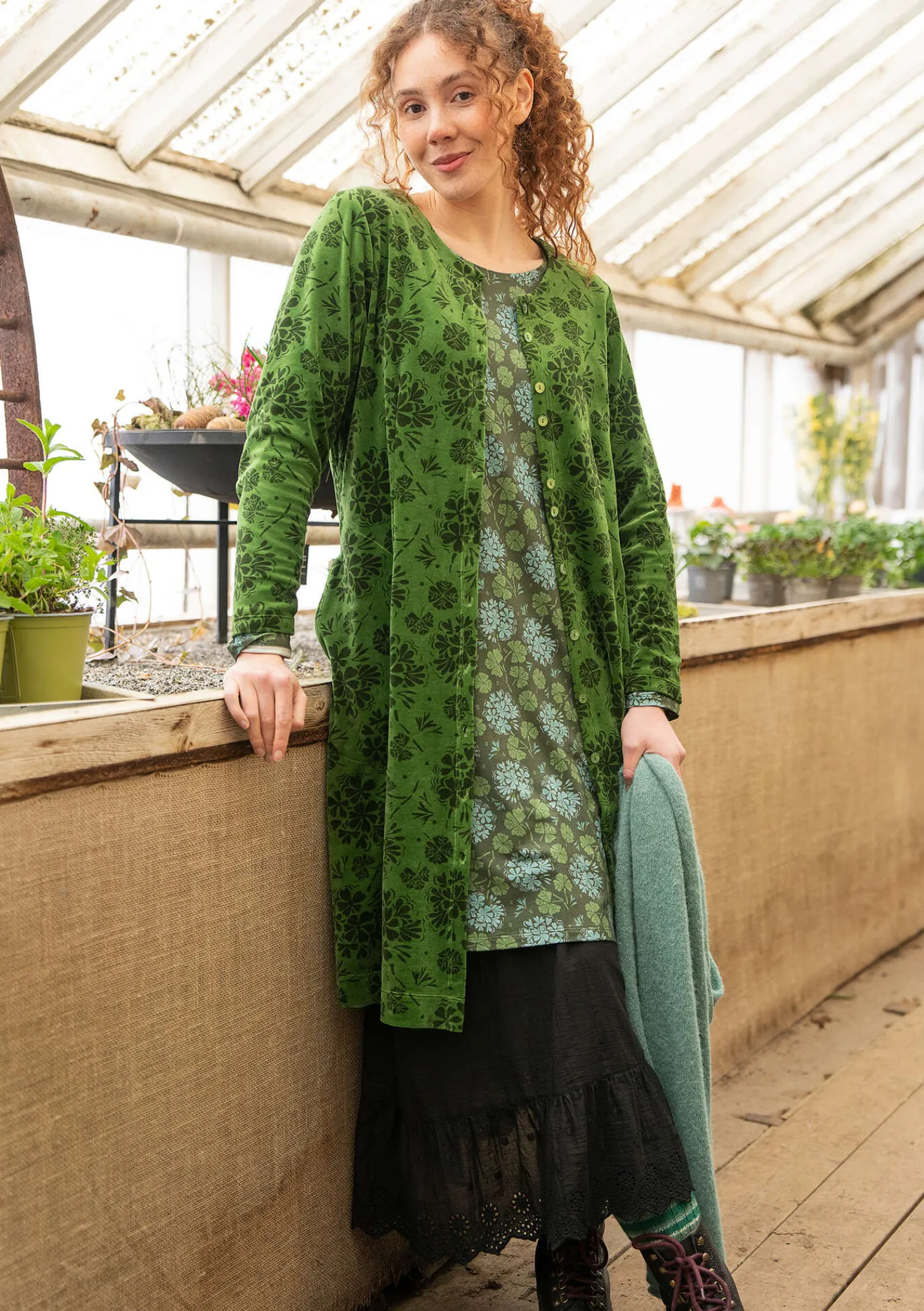 Velourklänning "Selma" i ekologisk bomull/återvunnen polyester-Gudrun Sjödén Sale