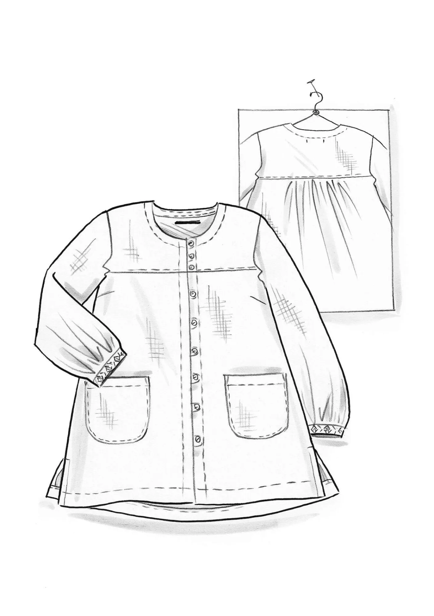 Vävd artistblus ”Asta” i lin-Gudrun Sjödén New