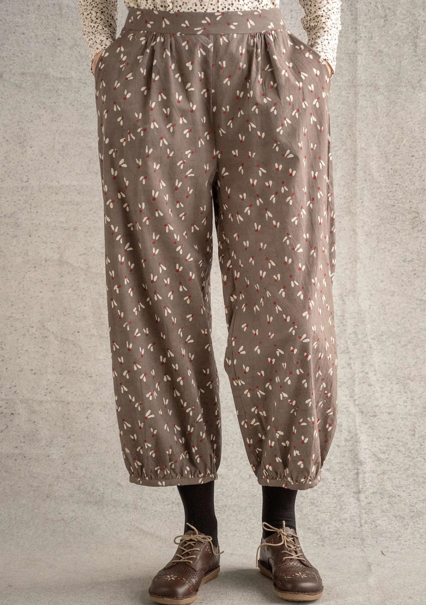 Vävd byxa "Mud" i ekologisk bomull-Gudrun Sjödén Clearance