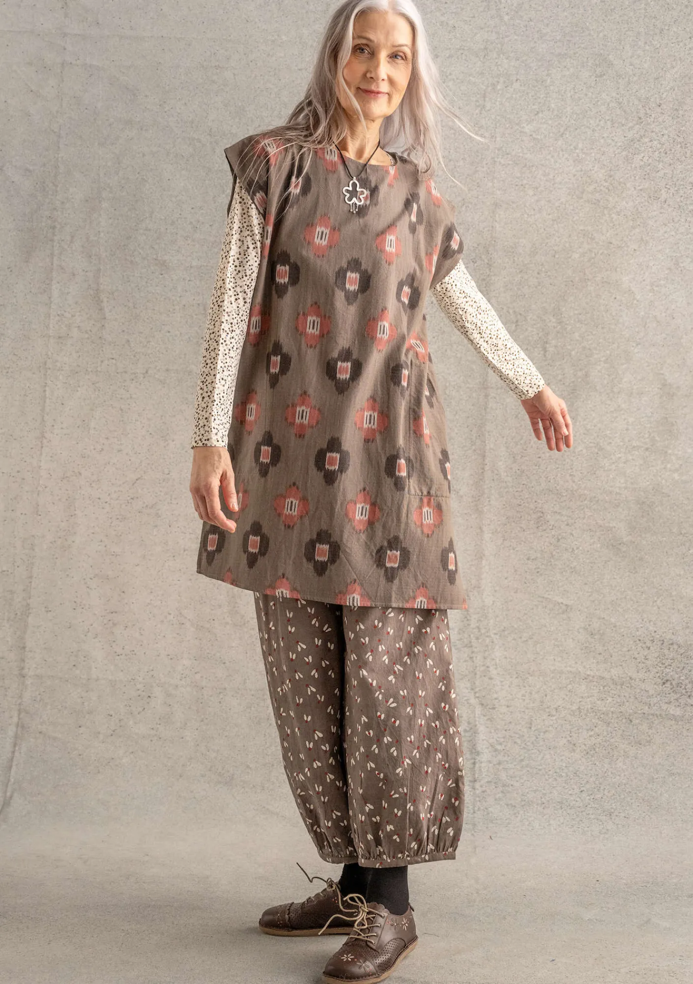 Vävd byxa "Mud" i ekologisk bomull-Gudrun Sjödén Clearance