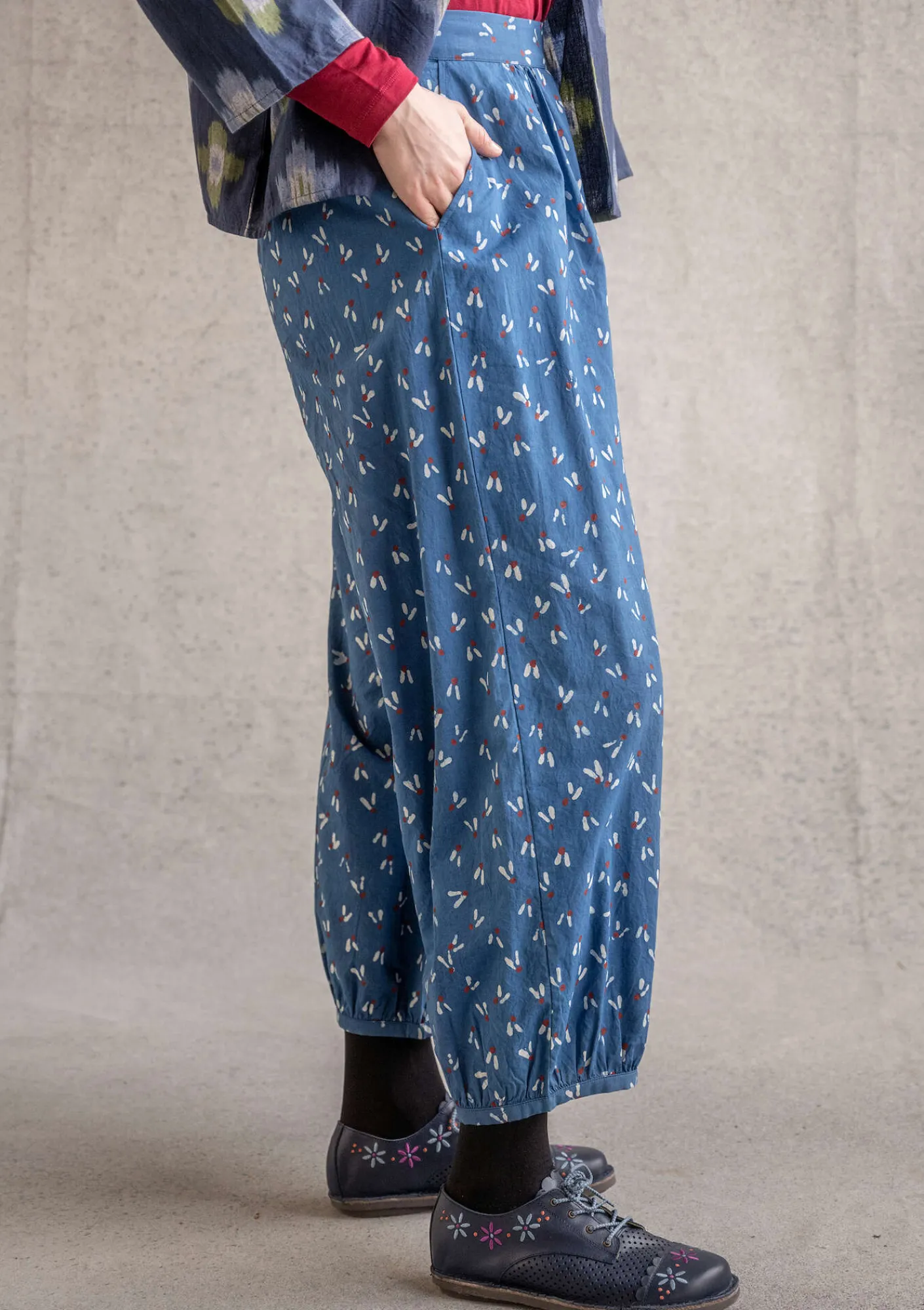 Vävd byxa "Mud" i ekologisk bomull-Gudrun Sjödén