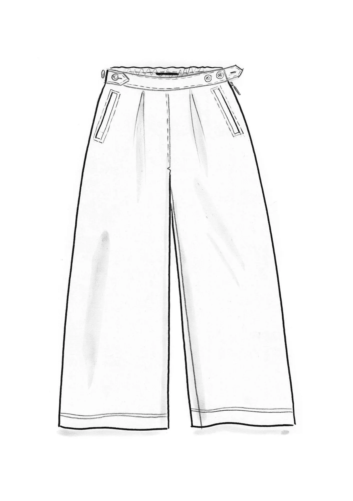 Vävd byxa "Stina" i ekologisk bomull-Gudrun Sjödén Hot