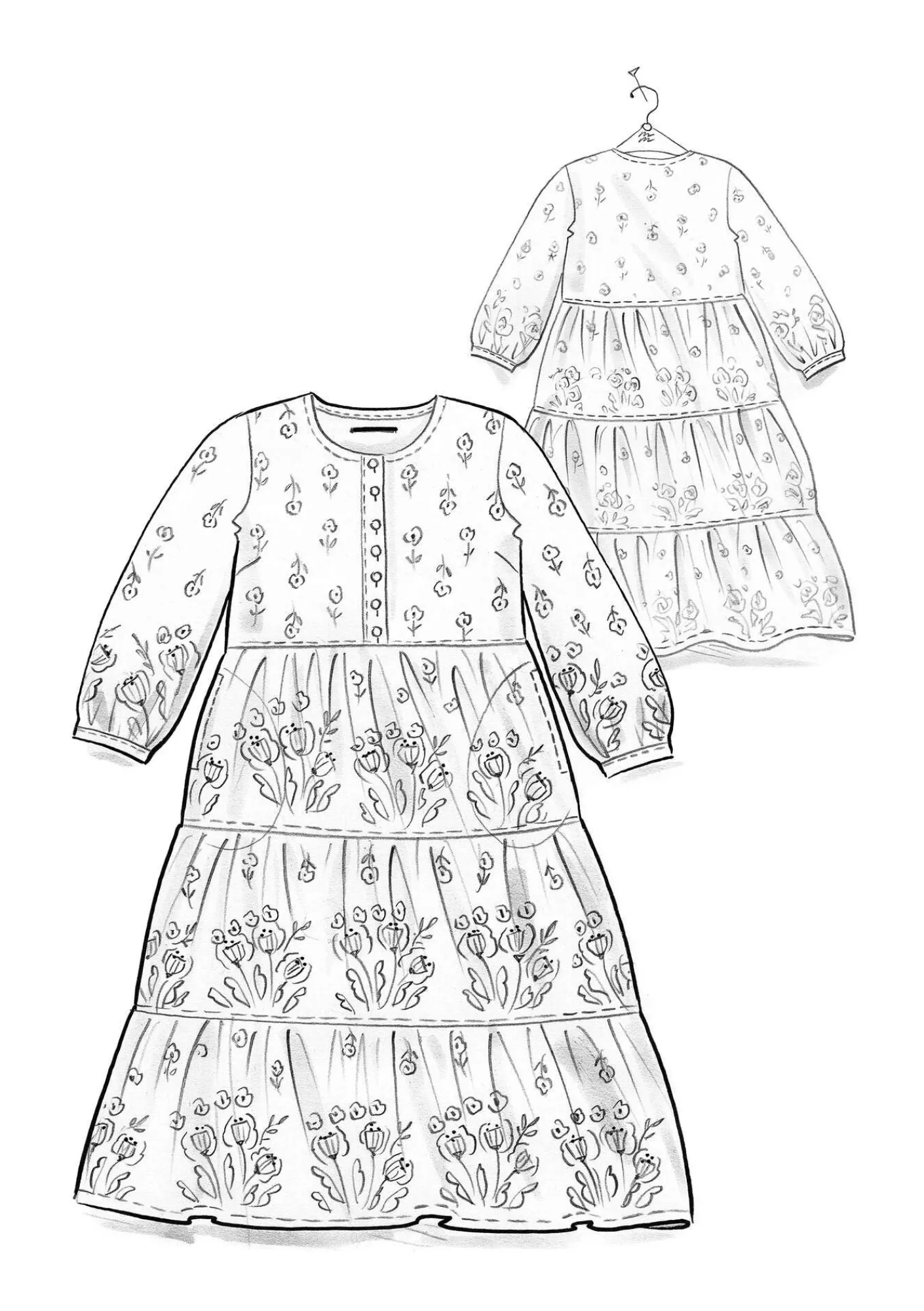 Vävd klänning "Asta" i ekologisk bomull-Gudrun Sjödén Sale