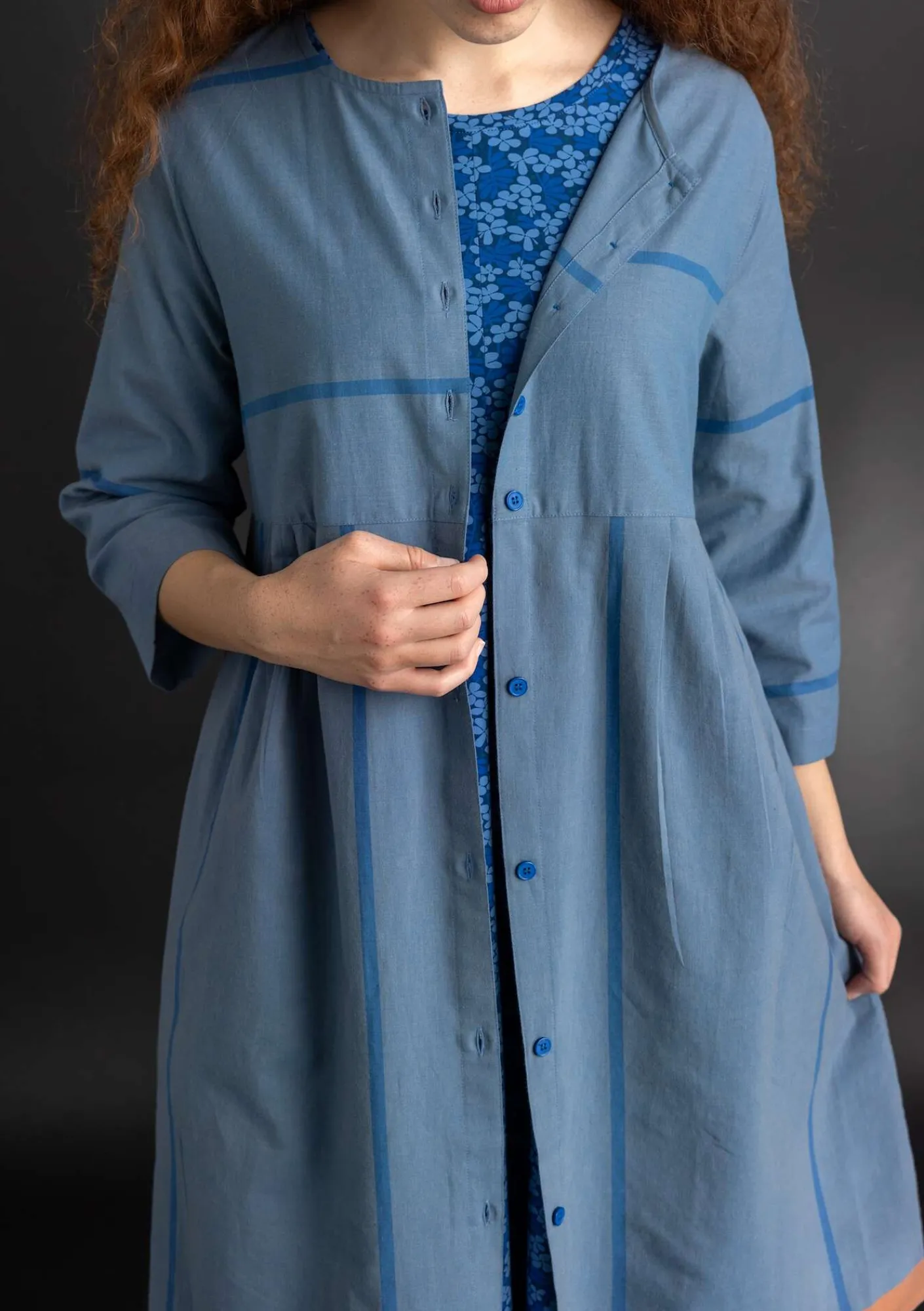 Vävd klänning ”Ava” i ekologisk bomull-Gudrun Sjödén Outlet