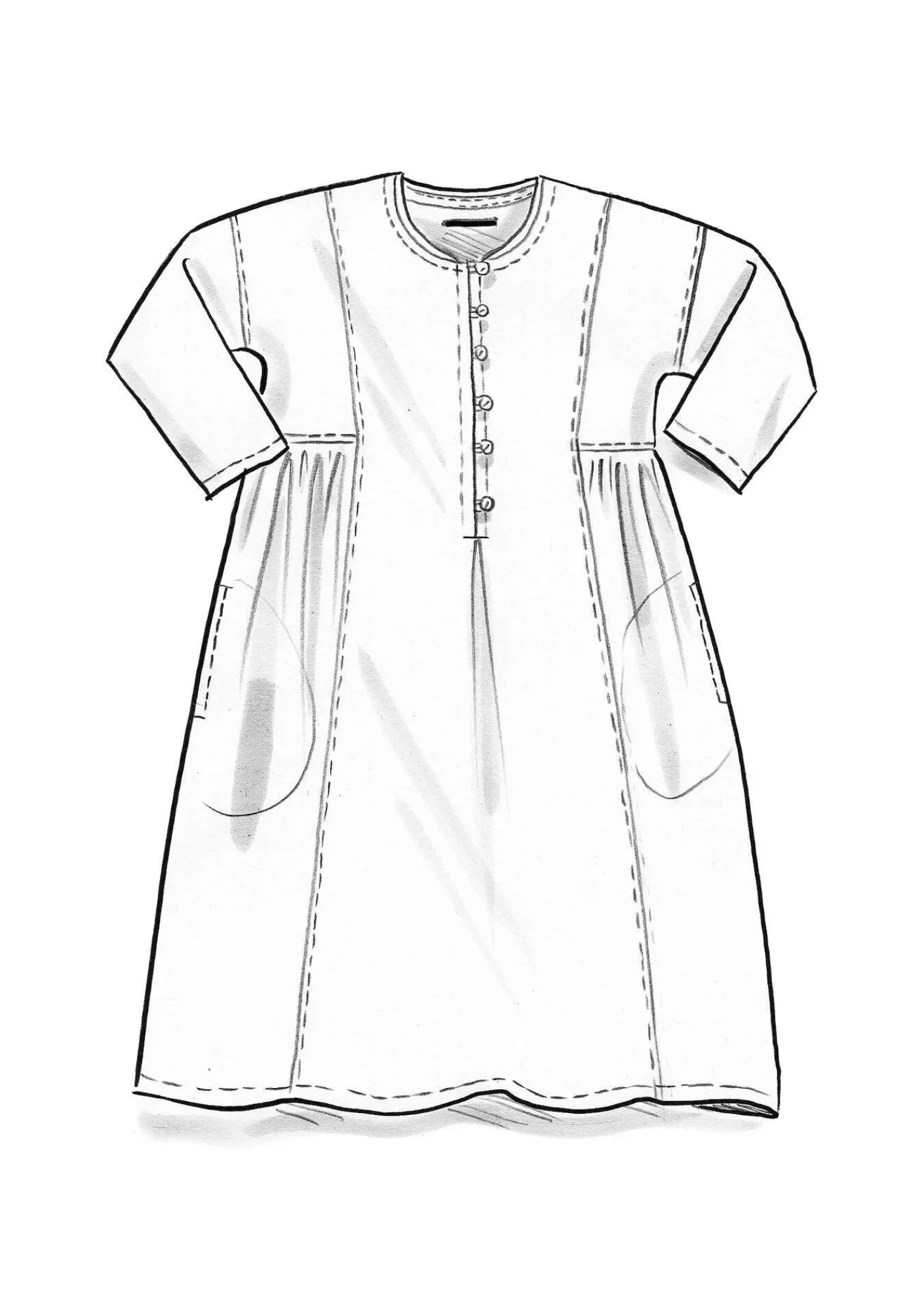 Vävd klänning ”Hedda” i ekologisk bomull-Gudrun Sjödén New