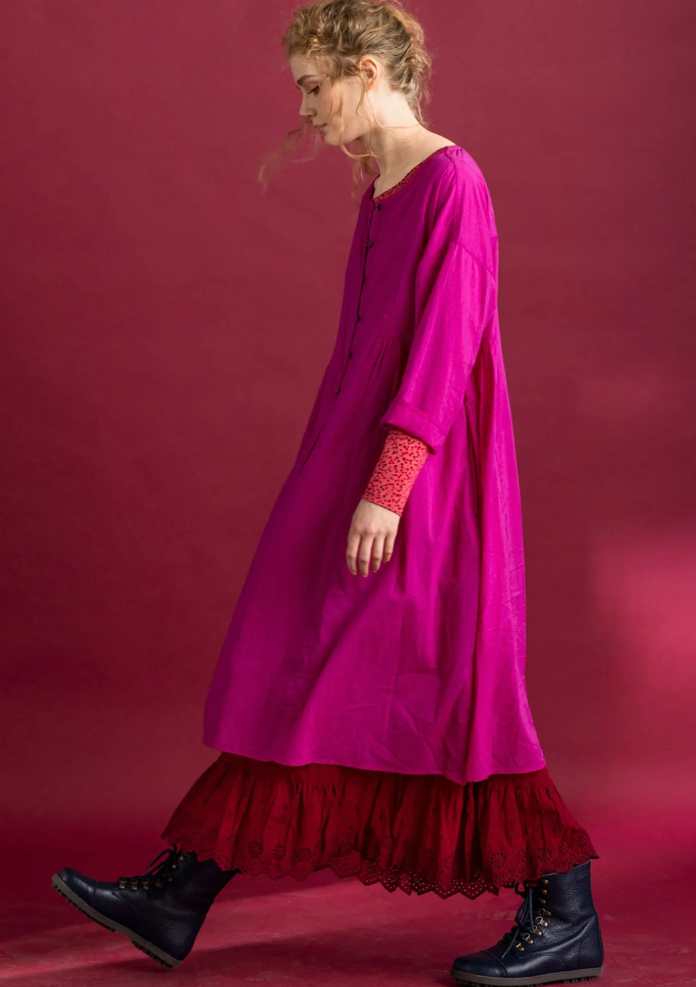 Vävd klänning ”Hedda” i ekologisk bomull-Gudrun Sjödén Best