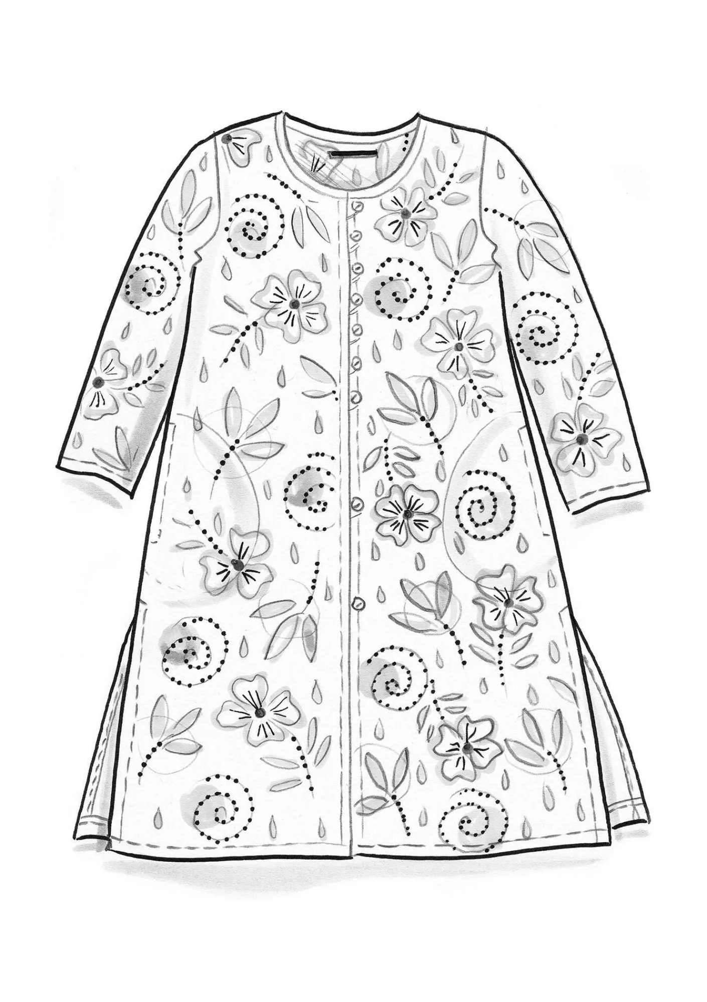 Vävd klänning "Kamala" i ekologisk bomull-Gudrun Sjödén New