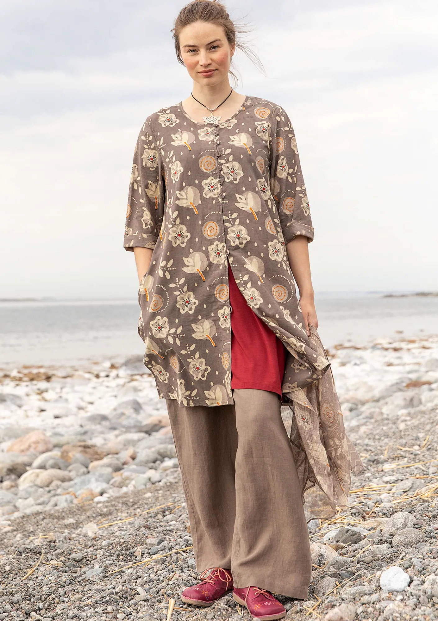 Vävd klänning "Kamala" i ekologisk bomull-Gudrun Sjödén Best