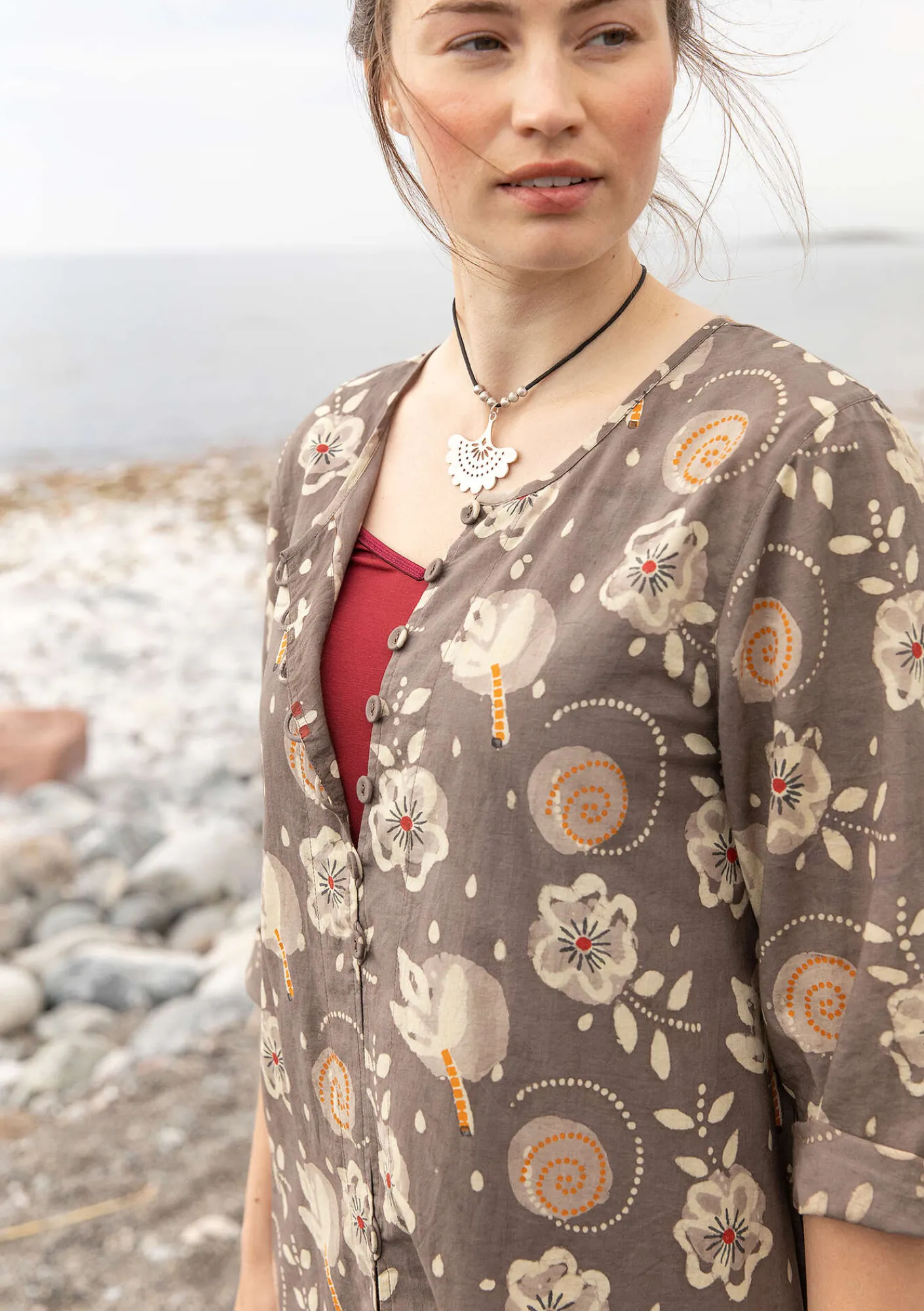 Vävd klänning "Kamala" i ekologisk bomull-Gudrun Sjödén Best