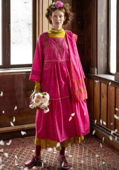 Vävd klänning "Kamelia" i ekologisk bomull/siden-Gudrun Sjödén Online