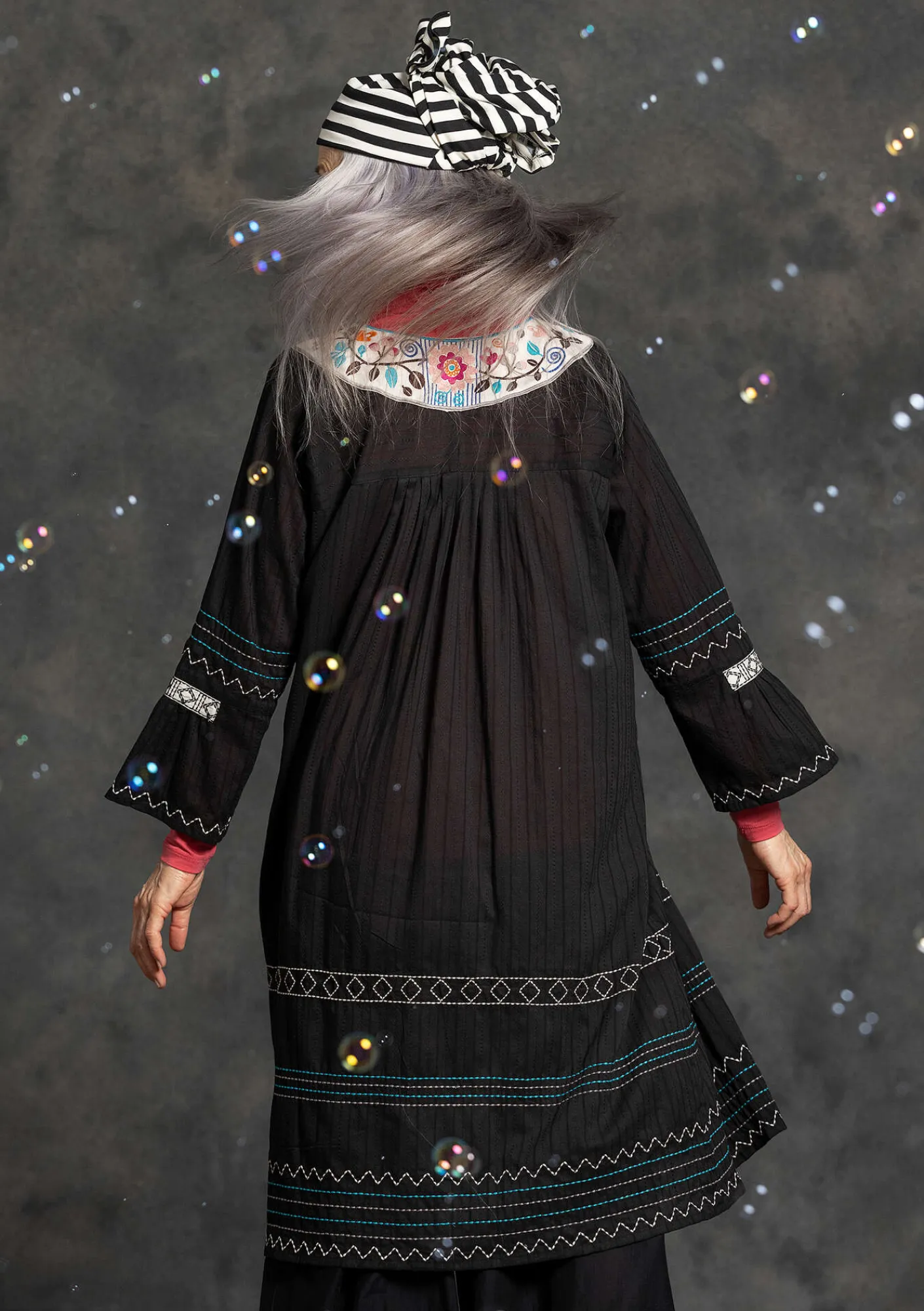 Vävd klänning "Kristina" i ekologisk bomull-Gudrun Sjödén New