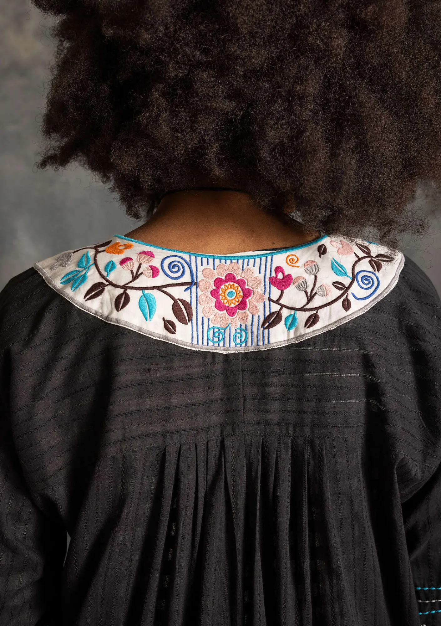 Vävd klänning "Kristina" i ekologisk bomull-Gudrun Sjödén New