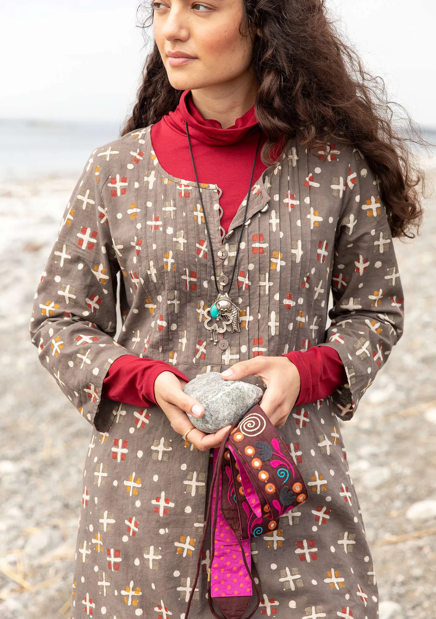 Vävd klänning "Neela" i ekologisk bomull-Gudrun Sjödén Online