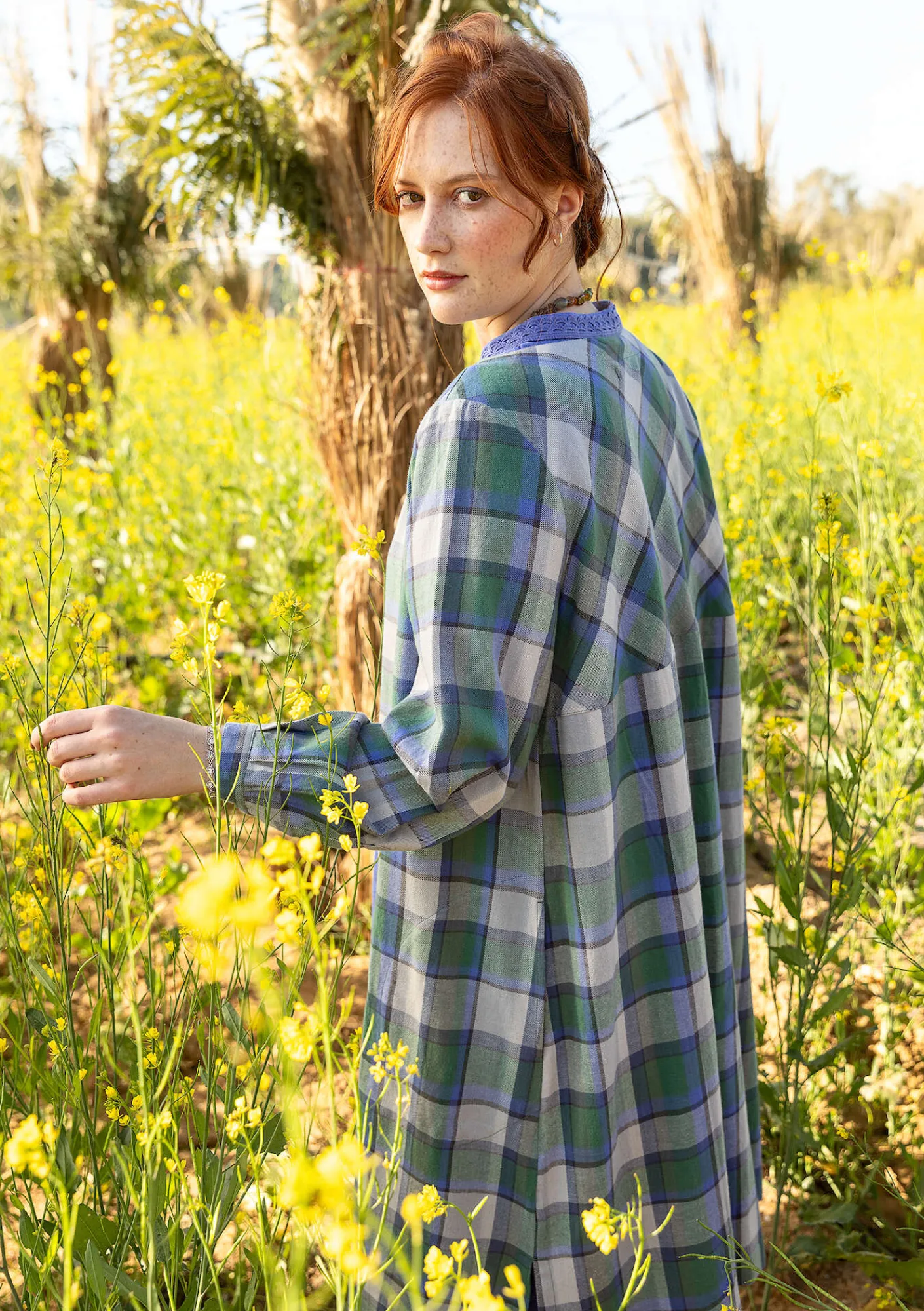 Vävd klänning "Skagen" i ekologisk bomull-Gudrun Sjödén Clearance